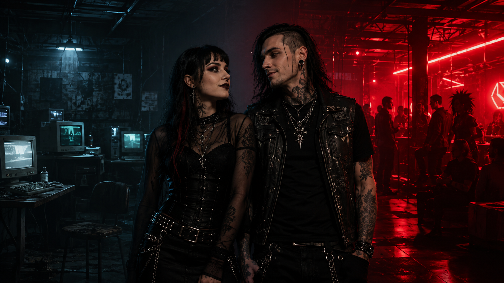 Gothic, Metal und Punk Menschen in der Szene